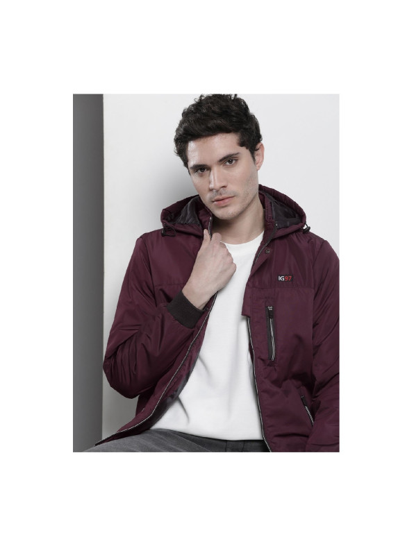 Men Solid Bomber Jacket