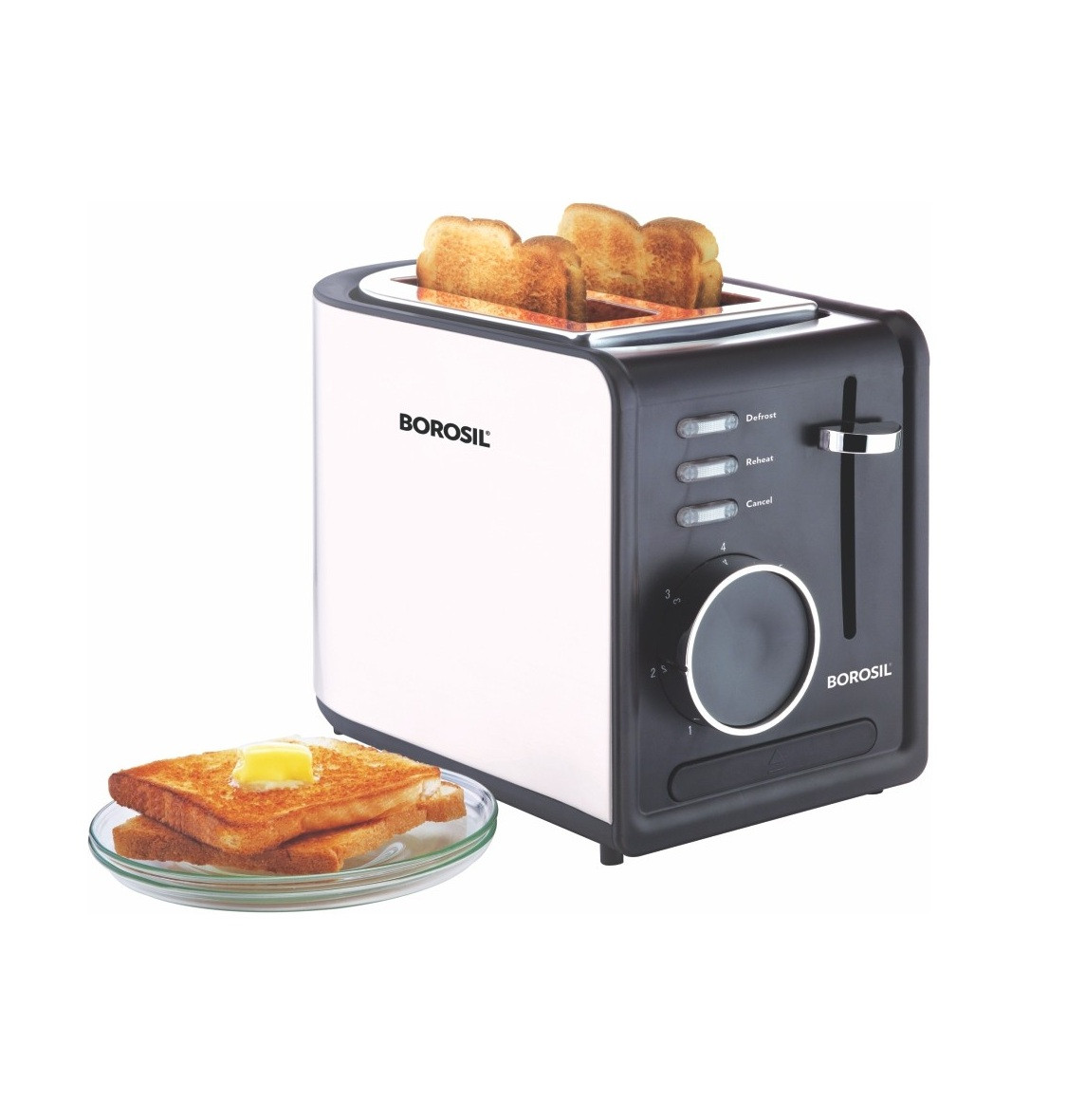 Borosil 850-Watt Krispy Pop-up Toaster (Black)