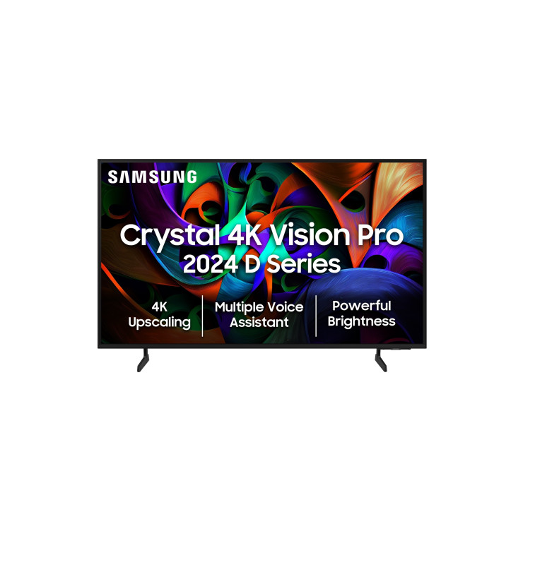 SAMSUNG New D Series Brighter Crystal 4K Vision Pro (2024 Edition) 108 cm (43 inch) Ultra HD (4K) LED Smart Tizen TV with 4K Upscaling | 300+ Free Channels | Multiple Voice Assistance Remote | Purcolo